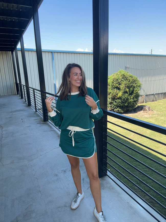 Loose Pullover Skort Set