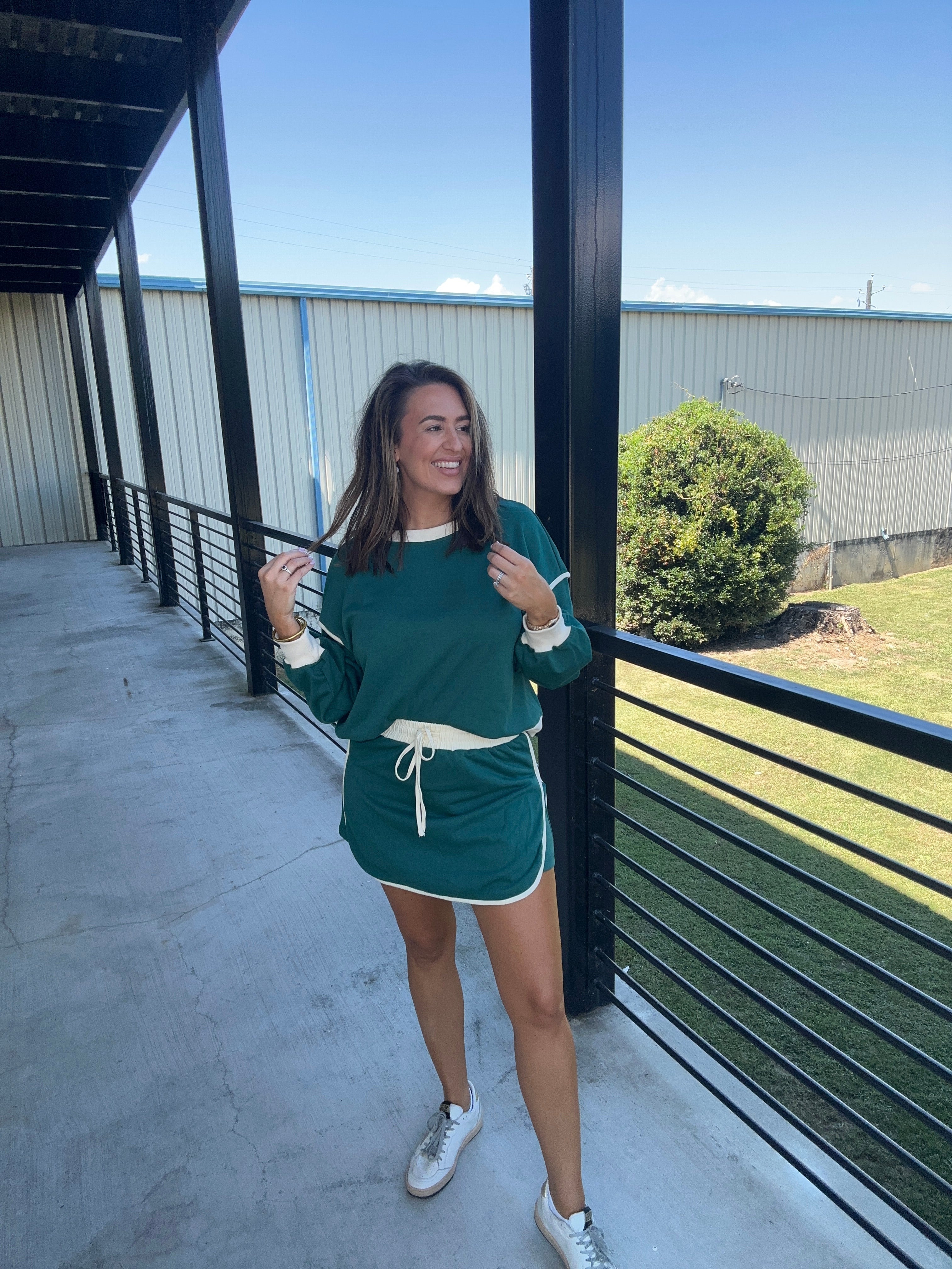 Loose Pullover Skort Set