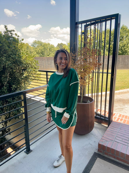 Loose Pullover Skort Set