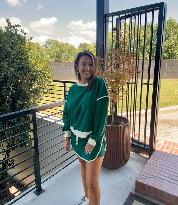 Loose Pullover Skort Set